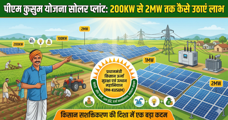 पीएम कुसुम योजना सोलर प्लांट: 200KW से 2MW तक कैसे उठाएं लाभ